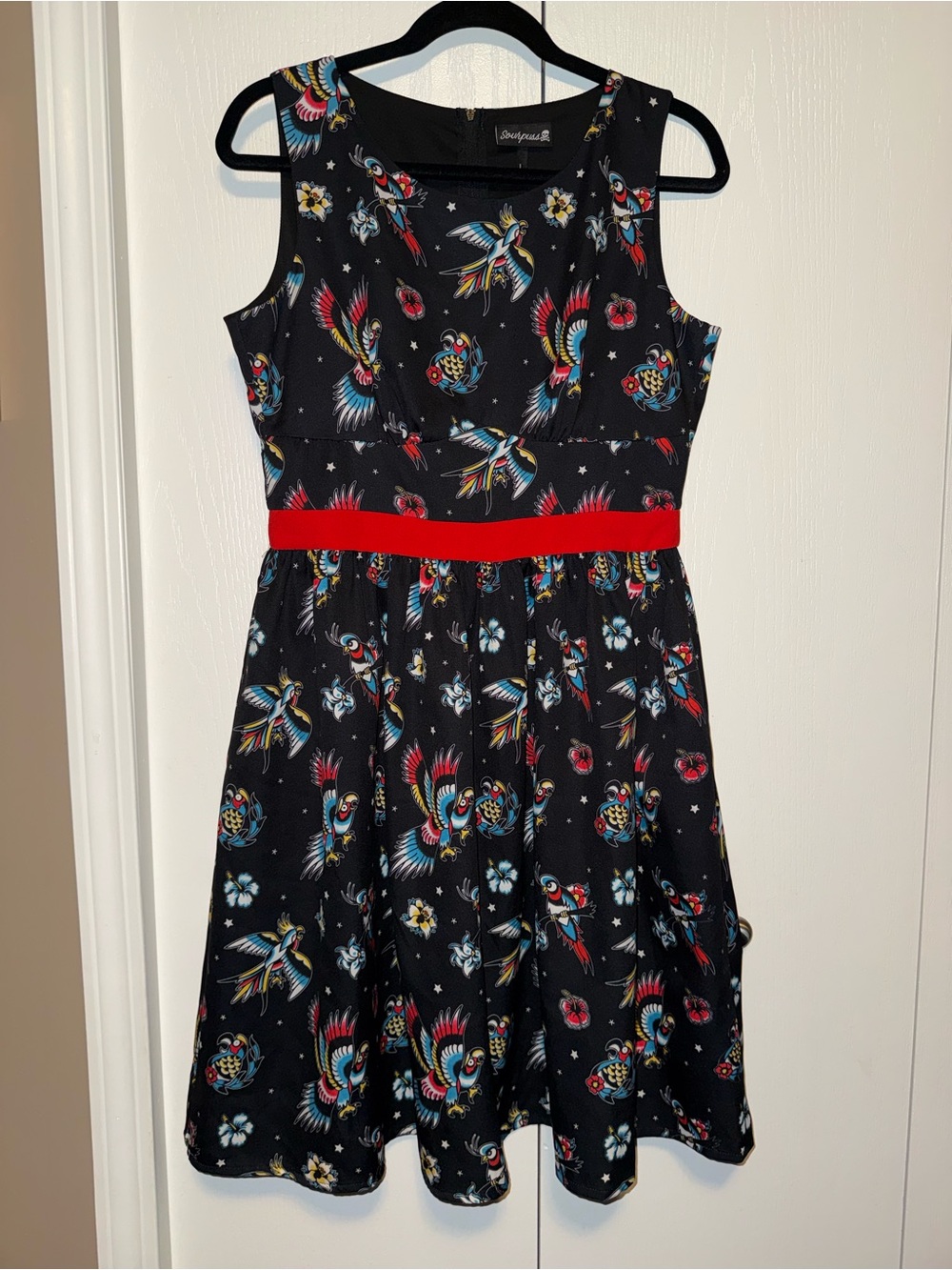 Sourpuss Birds Of Paradise Punk Emo Rockabilly Tattoo Flash Shift Dress
